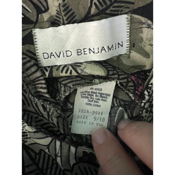 David Benjamin Green Tropical Floral Halter cotton Midi Dress Size 6 Small - Picture 3 of 9